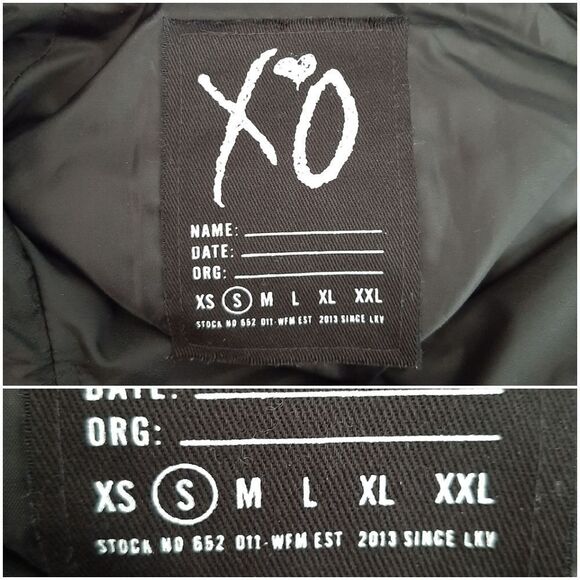 The Weeknd 2017 Tour XO Heart Logo Coach Windbreaker Jacket Shell B&W Sz S - Picture 15 of 16